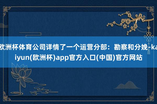 欧洲杯体育公司详情了一个运营分部：勘察和分娩-kaiyun(欧洲杯)app官方入口(中国)官方网站