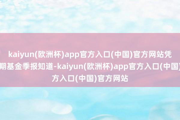 kaiyun(欧洲杯)app官方入口(中国)官方网站凭证最新一期基金季报知道-kaiyun(欧洲杯)app官方入口(中国)官方网站