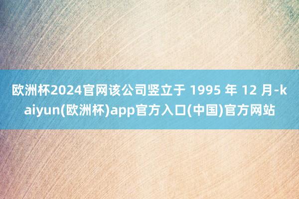 欧洲杯2024官网该公司竖立于 1995 年 12 月-kaiyun(欧洲杯)app官方入口(中国)官方网站