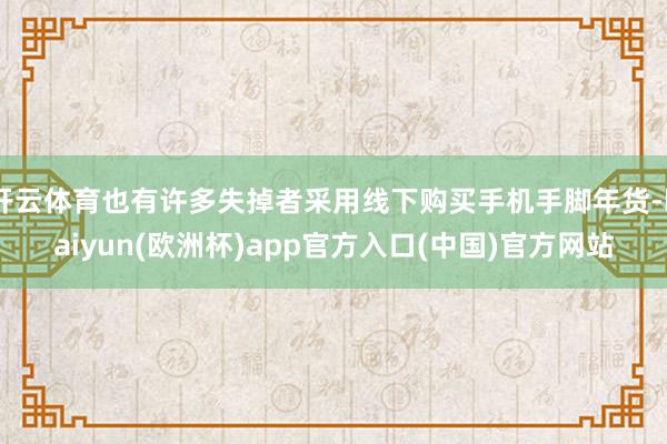开云体育也有许多失掉者采用线下购买手机手脚年货-kaiyun(欧洲杯)app官方入口(中国)官方网站