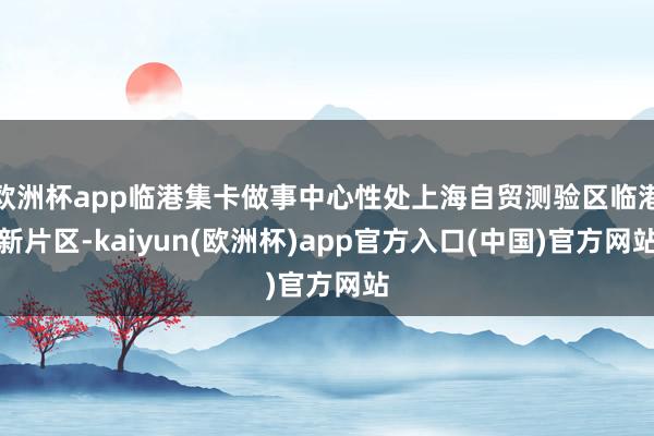 欧洲杯app临港集卡做事中心性处上海自贸测验区临港新片区-kaiyun(欧洲杯)app官方入口(中国)官方网站