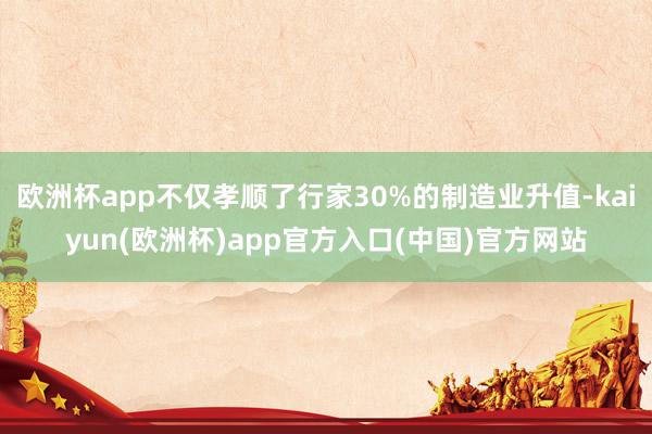 欧洲杯app不仅孝顺了行家30%的制造业升值-kaiyun(欧洲杯)app官方入口(中国)官方网站