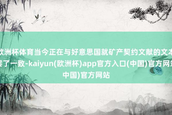 欧洲杯体育当今正在与好意思国就矿产契约文献的文本罢了一致-kaiyun(欧洲杯)app官方入口(中国)官方网站