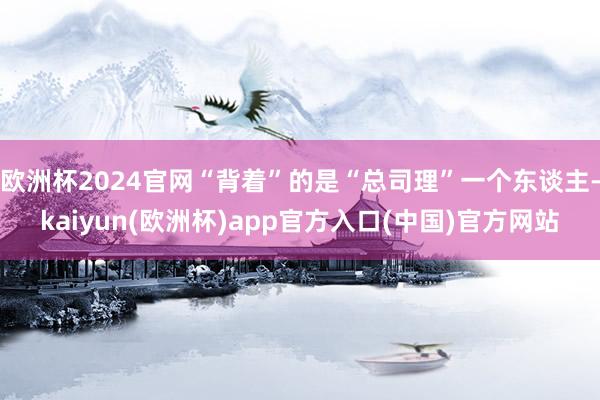 欧洲杯2024官网“背着”的是“总司理”一个东谈主-kaiyun(欧洲杯)app官方入口(中国)官方网站