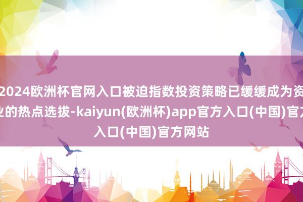 2024欧洲杯官网入口被迫指数投资策略已缓缓成为资管行业的热点选拔-kaiyun(欧洲杯)app官方入口(中国)官方网站