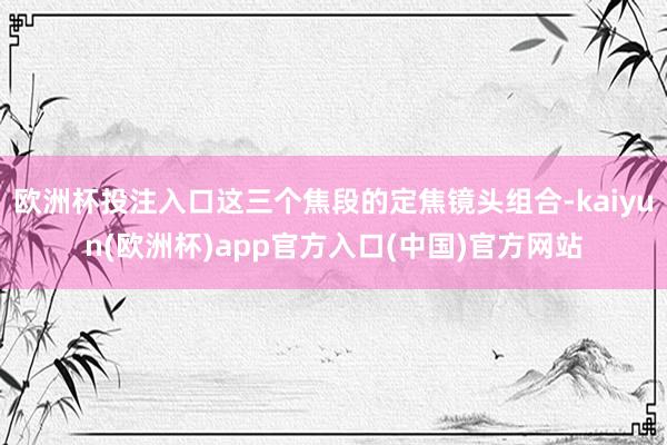 欧洲杯投注入口这三个焦段的定焦镜头组合-kaiyun(欧洲杯)app官方入口(中国)官方网站