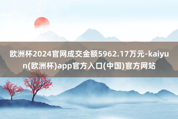 欧洲杯2024官网成交金额5962.17万元-kaiyun(欧洲杯)app官方入口(中国)官方网站